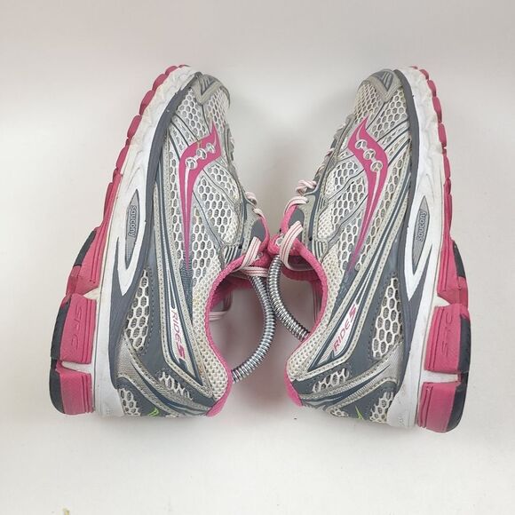 Saucony Women's Progrid Ride 5 Jogging Running Pink silver Size 9 Shoes Sneakers - Picture 2 of 9